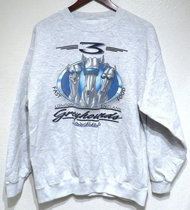 Sudadera De Colección 3 GREYHOUNDS TAVERN Crew L/XL 90s Londres Inglaterra Bar Perro Cerveza Pub - Imagen 1 de 7