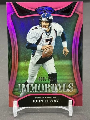 2025 Panini Certified John Elway Immortals Mirror Pink 98/199 Broncos HOF - Imagem 1 de 2