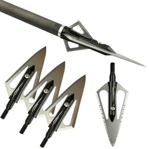Tiro con l'arco Broadheads 100 grani composto arco caccia balestra 4 lame punta freccia - Foto 1 di 17