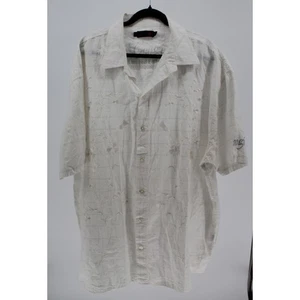 COOGI Limited Edition $398 5XL White Embroidered Button Down Short Sleeve Shirt - Picture 1 of 14