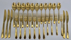 Thymian & Tisch 27-teiliges Royal Edelstahl Besteck Set goldfarben satiniert schwer - Bild 1 von 7