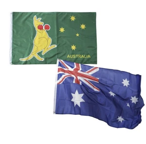 2PCS 2x3FT Australian Boxing Kangaroo Flag National Symbol Australia Aussie Flag - Picture 1 of 1