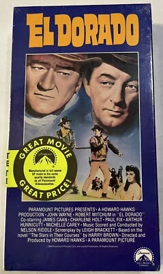El Dorado (VHS 1989) John Wayne Robert Mitchum Color Western 1967 NEW SEALED - Imagem 1 de 4