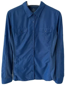 Camisa Kuhl Mujer MEDIANA Azul con Botones Ventilados Frontal Espalda Espalda Larga Cuello - Imagen 1 de 12