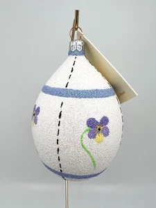2000 Patricia Breen "Easter Egg Pansies (Thin Stripe) Full-Size Ornament #2063 - Picture 1 of 5