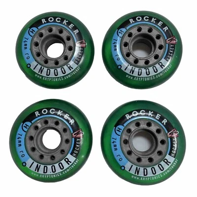 Kryptonics (4)-pack 74mm Ruedas de hockey sobre patines en línea para interiores Rocke Green Vintage Foto 1 de 4