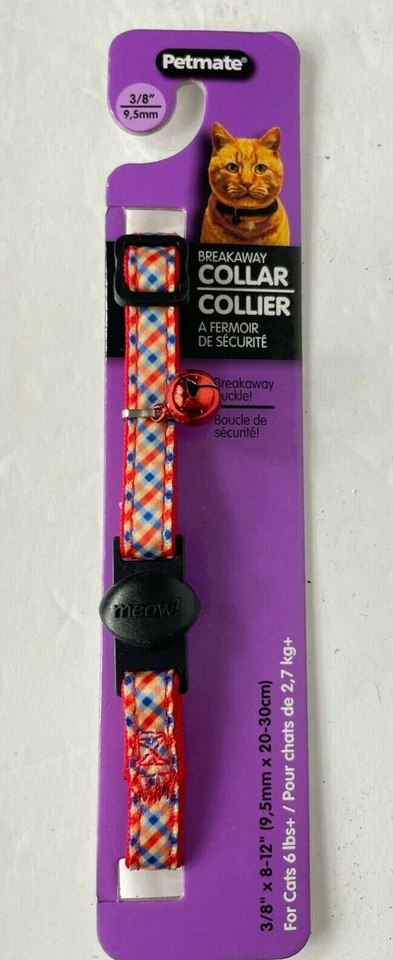 Ошейник для питомца кошки Petmate 3/8 на 8–12 дюймов 6 фунтов с отрывной пряжкой имбирь  - Изображение 1 из 1