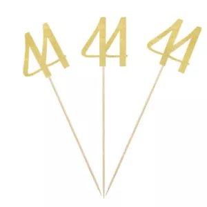 Gold Glitter 44th Birthday Centerpiece Sticks 12-Pack Number 44 Table Topper ... - Picture 1 of 2