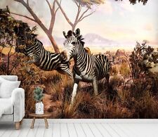 3D African Zebra N359 Animal Wallpaper Mural Sefl-adhesive Removable Eve 2023