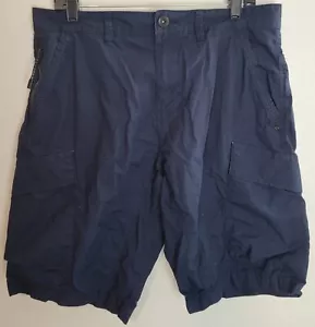 PD&C Mens Cargo Shorts 34 10'' Inseam Navy Blue Performance Tactical Hiking - Picture 1 of 13