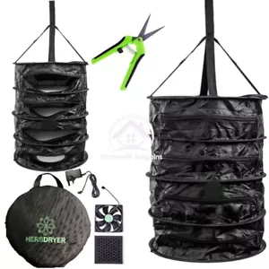 HERB DRYER Bud Odour Free Drying, Fan, Carbon Filter, Dry Rack Net Hydroponics - Picture 1 of 10