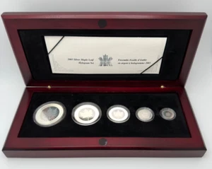 2003 Canada Silver Maple Leaf Hologram 5 Coin Set .9999 Silver - Picture 1 of 3