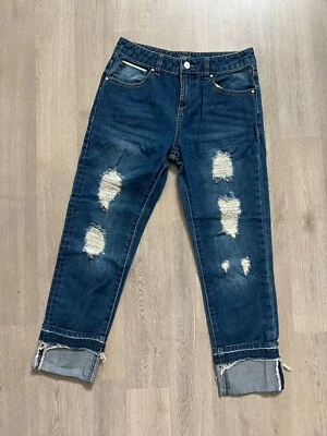 Pantalones de mezclilla AJ Armani para mujer desgastados de pierna recta talla 26 Foto 1 de 4