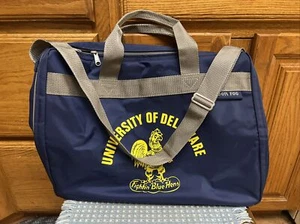 VTG UNIVERSITY OF DELAWARE FIGHTIN BLUE HENS 17x23x4” Carrying Bag Case RARe Fog - Picture 1 of 6