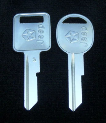 JEEP LOGO KEY BLANKS: CJ YJ 84-90, Cherokee 84-90, Wagoneer 83-91 Comanche 86-90 - Image 1 of 4