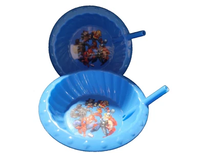 Marvel Cuencos de Paja Sipper Bowls Azul Set de 2 Zak! diseños de superhéroes libres de BPA Foto 1 de 4