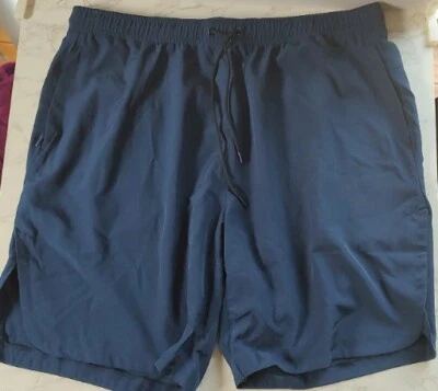 Pantalones Cortos Atléticos Para Hombres XL Threads 4 Pensamiento Azul Marino Cordón Cremallera Bolsillo A19 Foto 1 de 4