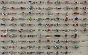 Wholesale Jewelry Lots 32pcs Mixed Cute Filled Rhinestone Silver P Lady's Rings