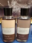 2 Pcs Set Bath And Body Works Coffee And Whiskey And Leather And Brandy Shower Gel New