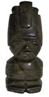 Gold Sheen Black Obsidian Stone Hand Carved Mayan Aztec Incan Figure Statue Idol