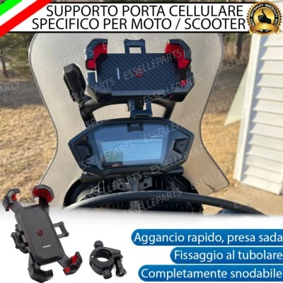 SUPPORTO PORTACELLULARE MOTO SCOOTER PORTA CELLULARE SMARTPHONE PER MANUBRIO - Immagine 1 di 4