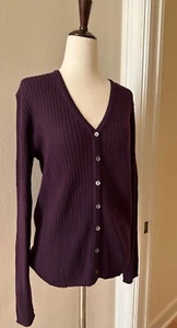 Lord & Taylor Vintage italienische Merinowolle Strickjacke Pullover lila Größe Medium - Bild 1 von 11