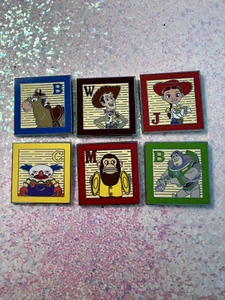 6-Pin Set - Toy Story 3 Wooden Letter Block Pins - Picture 1 of 2