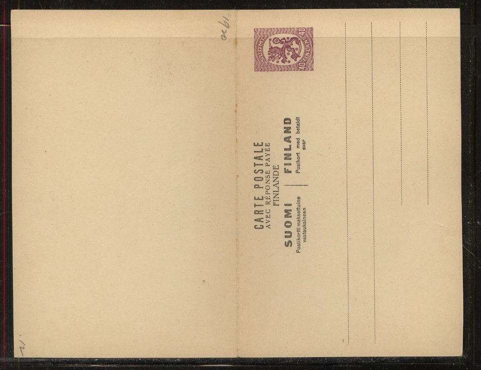 Tarjeta postal Finlandia sin usar 40 PS0415 Foto 1 de 1