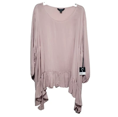 Женский топ Simply Vera Wang 3X Розовый Асимметричный Кокетка Женский Balletcore - Изображение 1 из 4