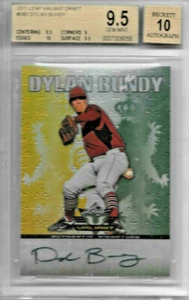 DYLAN BUNDY 2011 LEAF VALIANT DRAFT ROOKIE REFRACTOR AUTO BGS 9.5 & 10 AUTO - Picture 1 of 1