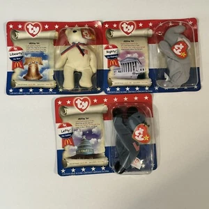 TY McDonald's Teenie Beanies - AMERICAN TRIO Set of 3 (2000) - Collectors New - Picture 1 of 16