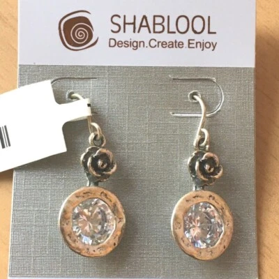 PENDIENTES COLGANTES SHABLOOL ISRAEL REDONDOS CIRCONITA ESTERLINA Foto 1 de 4