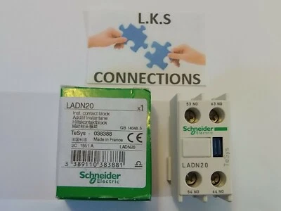 1 X LADN20 SCHNEIDER ELECTRIC TELEMECANIQUE AUXILIARY CONTACT BLOCK 2 X NO