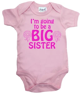 New Sister Bodysuit "I'm Going to be a Big Sister" Baby grow Vest Gift - Picture 1 of 10