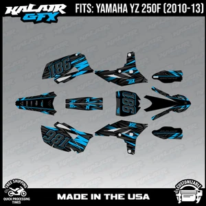 Graphics Kit for YAMAHA YZ250F (2010-2013) Twitch Series - Cyan - Picture 1 of 4