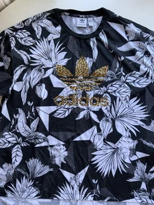 Adidas Woman Top UK Size 14 Black&White Animal Print Logo - Picture 1 of 6