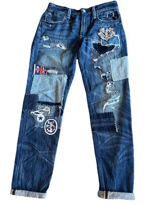Pantalones de mezclilla Polo Ralph Lauren Astor ajustados novio desgastados retazos 25 2 de colección Foto 1 de 4