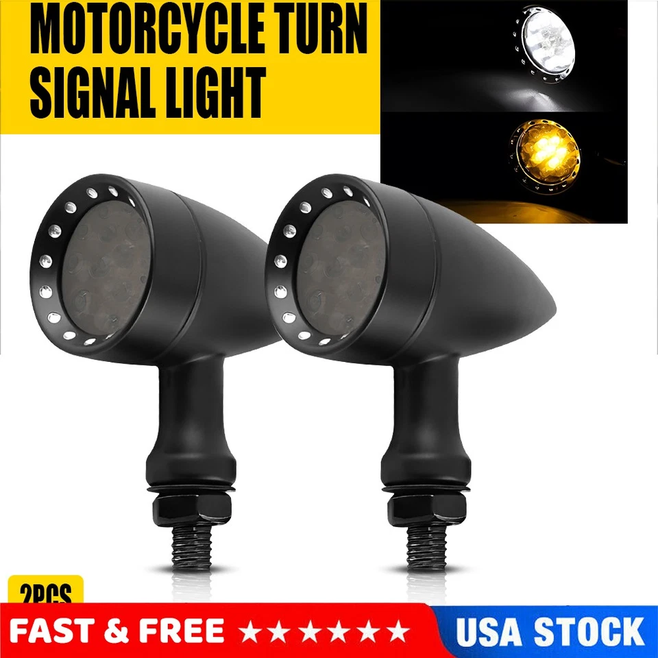 Luz intermitente LED para motocicleta para Harley Fatboy FLSTF/Rocker C FXCWC Foto 1 de 4