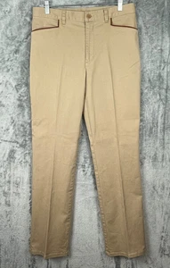 Pantaloni vintage Lauren Ralph Lauren donna 10 marroni equitazione western bordo ecopelle - Foto 1 di 10