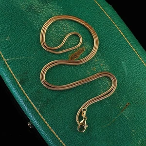 Vintage Nachlass 14K Gelbgold italienische Schlangenkette Halskette - 19,5 cm - Bild 1 von 6