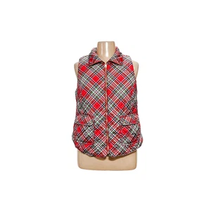 Crown & Ivy Red Plaid Down Vest - Women's 1X - Picture 1 of 4