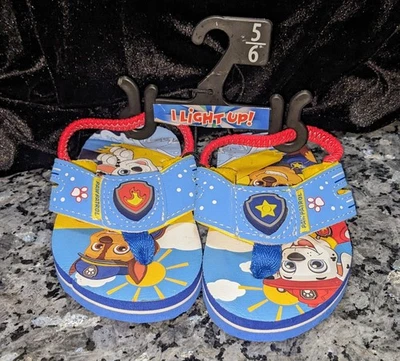 Paw Patrol Light Up Flip Flops with straps, Nickelodeon-Size 5/6T - Image 1 of 3