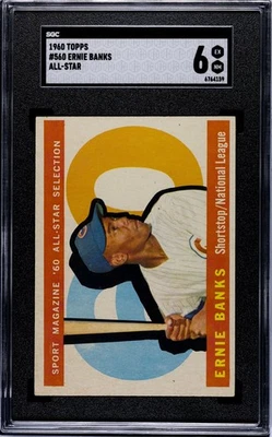 Tarjeta de béisbol 1960 Topps #560 Ernie Banks All-Star High #, SGC 6 EX/NM Foto 1 de 2
