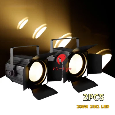 2xDual-color COB 200W Par Light DJ Disco Stage Lighting Spotlights W/ Barn Door - Image 1 of 4