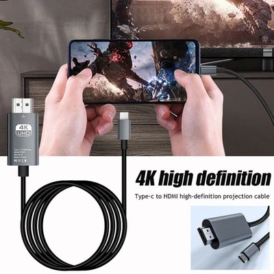 Cable USB C a HDMI Tipo C Macho a HDMI Macho Cable 4K Para Macbook Chromebook Foto 1 de 4