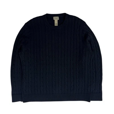 Vintage LL Bean Cable Knit Sweater Mens XL Blue Fisherman Chunky Cabin Heritage - Image 1 of 4