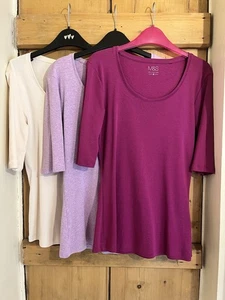 BUNDLE 3 M&S LADIES T-SHIRTS SIZE 10 STONE LAVENDER MAGENTA EXCELLENT CONDITION - Picture 1 of 13