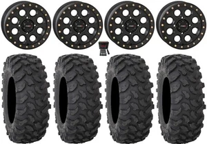 System 3 SB-7 14" Wheels Black (4+3) 27" XTR370 Tires Renegade Outlander - Picture 1 of 5