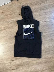 Nike Dri-Fit Running Felpa con Cappuccio Senza Maniche Uomo Taglia S Nera - Foto 1 di 4