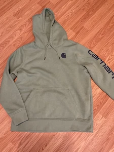 CARHARTT -Relaxed Fit Hoodie Sz.XL 16-18 Unisex Sage Color Fleece Lining - Picture 1 of 6